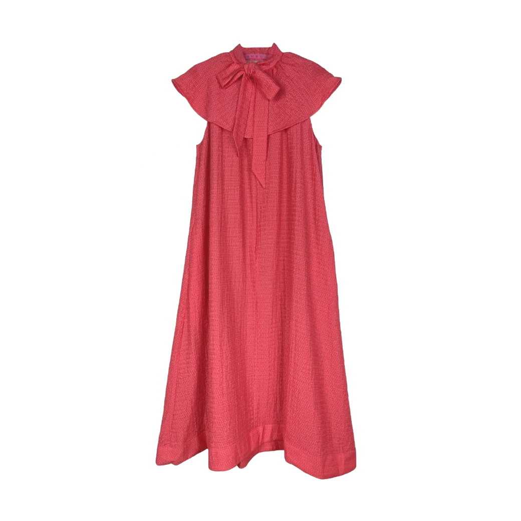 BURU Pink Label Ruffle Collar Midi Dress - Coral 21 BURU Pink Label Ruffle Collar Midi Dress - Coral