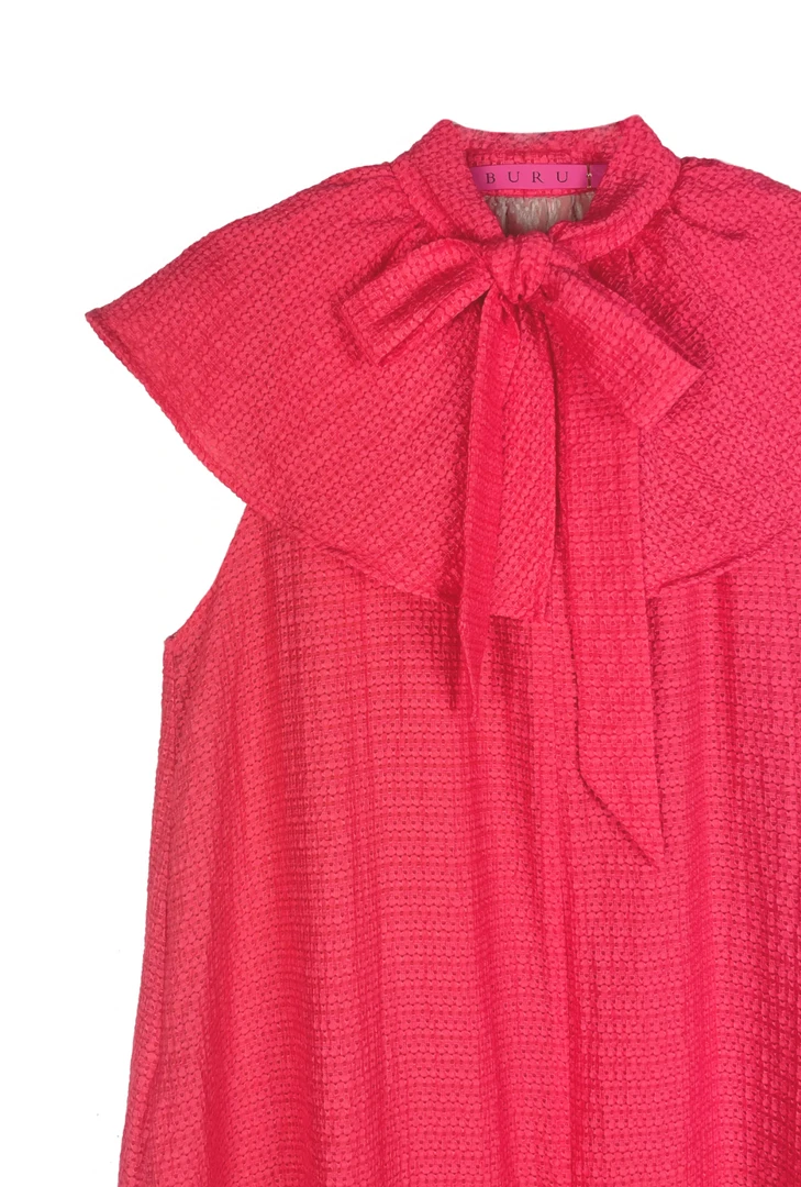 BURU Pink Label Ruffle Collar Midi Dress - Coral 7 BURU Pink Label Ruffle Collar Midi Dress - Coral