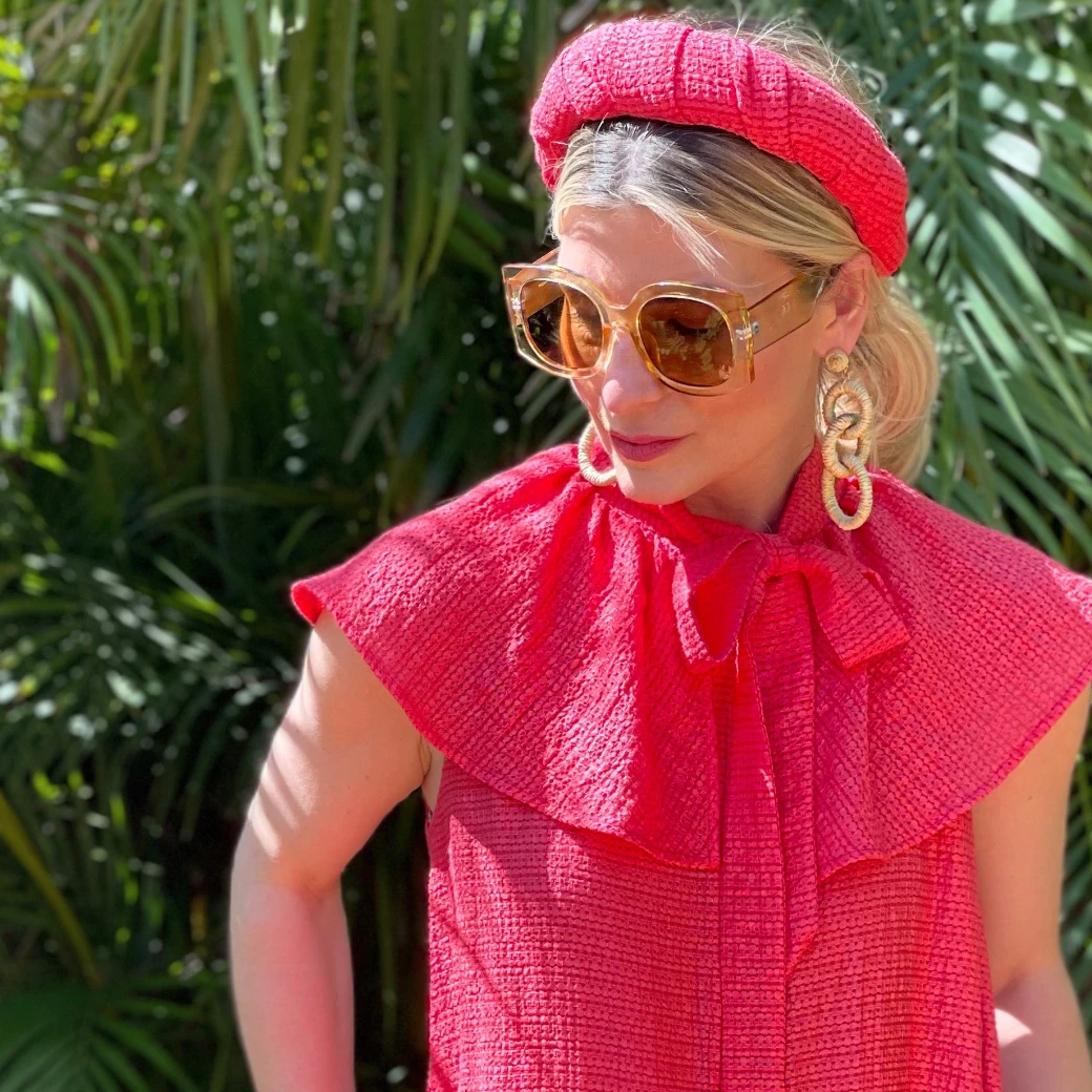 BURU Pink Label Ruffle Collar Midi Dress - Coral 17 BURU Pink Label Ruffle Collar Midi Dress - Coral