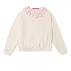 BURU White Label Ruffled Everyday Pullover - Ivory & Blush
