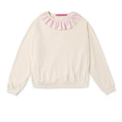 BURU White Label Ruffled Everyday Pullover - Ivory & Blush