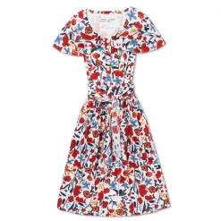 BURU White Label Clothing Shawl Dress MIDI - RWB Floral