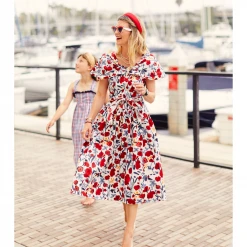 BURU White Label Clothing Shawl Dress MIDI - RWB Floral