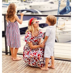 BURU White Label Clothing Shawl Dress MIDI - RWB Floral