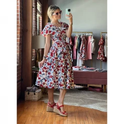 BURU White Label Clothing Shawl Dress MIDI - RWB Floral