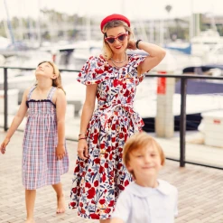 BURU White Label Clothing Shawl Dress MIDI - RWB Floral