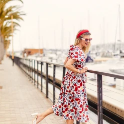 BURU White Label Clothing Shawl Dress MIDI - RWB Floral