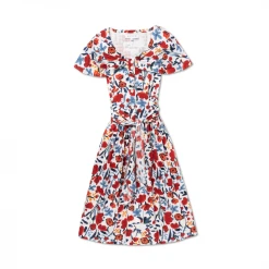 BURU White Label Clothing Shawl Dress MIDI - RWB Floral