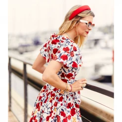 BURU White Label Clothing Shawl Dress MIDI - RWB Floral