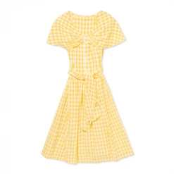 BURU White Label Shawl Dress MIDI - Yellow Gingham Clothing 26 BURU White Label Shawl Dress MIDI - Yellow Gingham Clothing