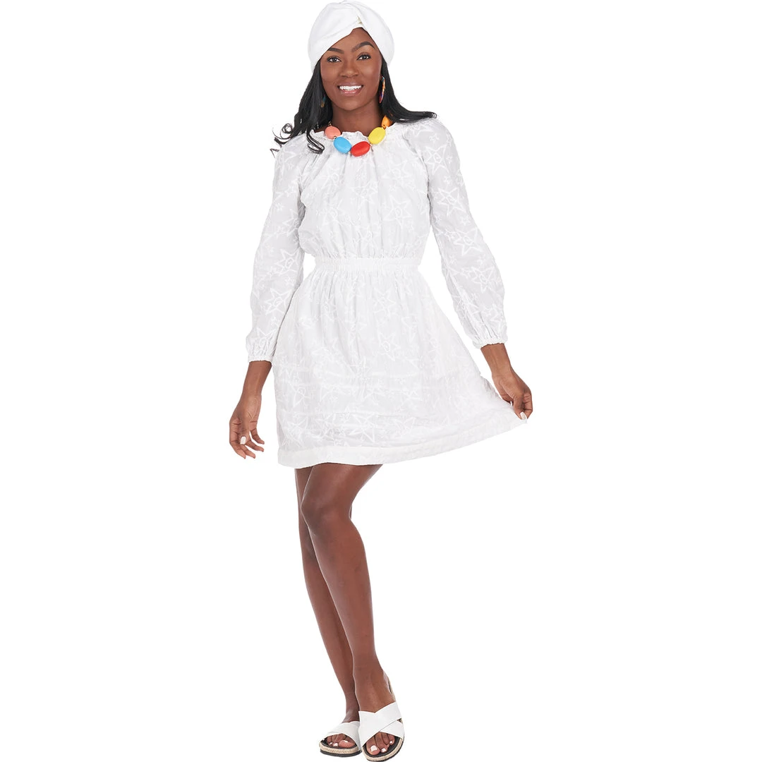 BURU White Label Clothing On & Off The Shoulder Mini Dress - White Star 13 BURU White Label Clothing On & Off The Shoulder Mini Dress - White Star