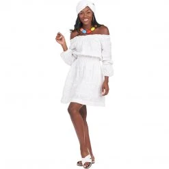 BURU White Label Clothing On & Off The Shoulder Mini Dress - White Star 29 BURU White Label Clothing On & Off The Shoulder Mini Dress - White Star
