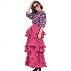 BURU White Label Button Sleeve Blouse - Purple Floral - Final Sale