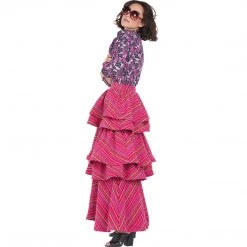 BURU White Label Teagan Tiered Skirt - Pink Stripe Clothing 37 BURU White Label Teagan Tiered Skirt - Pink Stripe Clothing