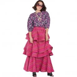 BURU White Label Button Sleeve Blouse - Purple Floral - Final Sale