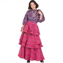 BURU White Label Button Sleeve Blouse - Purple Floral - Final Sale