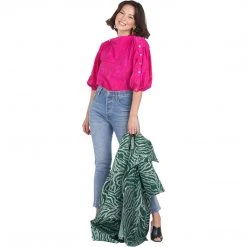 BURU White Label Clothing Button Sleeve Blouse - Fuchsia