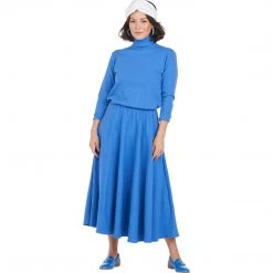 BURU White Label Side Zip Turtleneck Dress - Blue Clothing