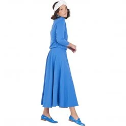 BURU White Label Side Zip Turtleneck Dress - Blue Clothing