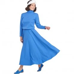 BURU White Label Side Zip Turtleneck Dress - Blue Clothing