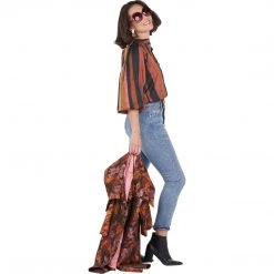 BURU White Label Drawstring Henley Blouse - Multi Stripe - Final Sale Clothing 21 BURU White Label Drawstring Henley Blouse - Multi Stripe - Final Sale Clothing