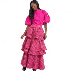 BURU White Label Clothing Button Sleeve Blouse - Fuchsia