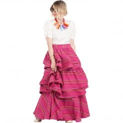 BURU White Label Teagan Tiered Skirt - Pink Stripe Clothing 29 BURU White Label Teagan Tiered Skirt - Pink Stripe Clothing
