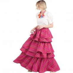 BURU White Label Teagan Tiered Skirt - Pink Stripe Clothing 25 BURU White Label Teagan Tiered Skirt - Pink Stripe Clothing