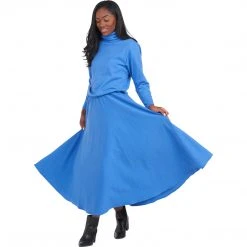 BURU White Label Side Zip Turtleneck Dress - Blue Clothing