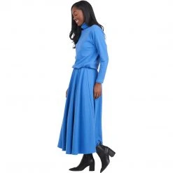 BURU White Label Side Zip Turtleneck Dress - Blue Clothing