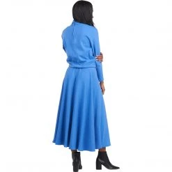BURU White Label Side Zip Turtleneck Dress - Blue Clothing