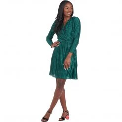 BURU White Label Pleated Mini Dress - Emerald Clothing