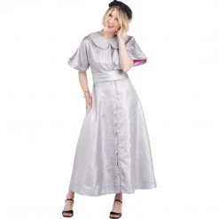 BURU White Label Peter Pan Collar Day Gown - MIDI - Silver