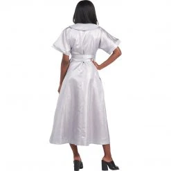 BURU White Label Peter Pan Collar Day Gown - MIDI - Silver
