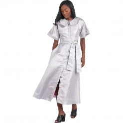 BURU White Label Peter Pan Collar Day Gown - MIDI - Silver