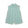 BURU White Label Clothing Sleeveless Mod Top - Green & Pink Plaid