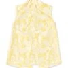 BURU White Label Sleeveless Mod Top - Yellow Brocade Clothing