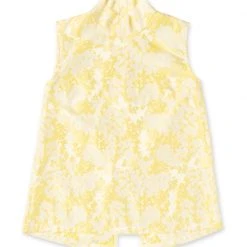 BURU White Label Sleeveless Mod Top - Yellow Brocade Clothing