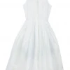 BURU Pink Label Clothing Sleeveless Placket Front Shirtdress - White Poplin - PRE-SALE