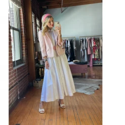 BURU Pink Label Clothing Sleeveless Placket Front Shirtdress - White Poplin - PRE-SALE