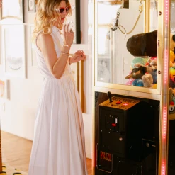 BURU Pink Label Clothing Sleeveless Placket Front Shirtdress - White Poplin - PRE-SALE