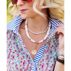 Buru Accessories Coin Necklace - White