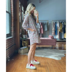 BURU White Label Clothing Slim Fit Boyfriend Shirtdress - Lady Liberty Print