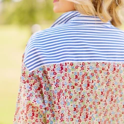 BURU White Label Clothing Slim Fit Boyfriend Shirtdress - Lady Liberty Print