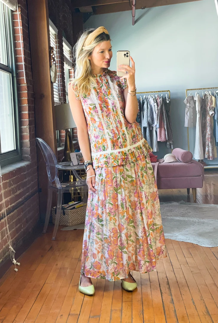 BURU White Label Clothing Smocked Waist MAXI Skirt - Floral 7 BURU White Label Clothing Smocked Waist MAXI Skirt - Floral
