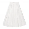 BURU White Label Smocked Waist MIDI Skirt - White Embroidery