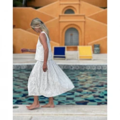 BURU White Label Clothing Tie Top Tank - White Embroidery 26 BURU White Label Clothing Tie Top Tank - White Embroidery