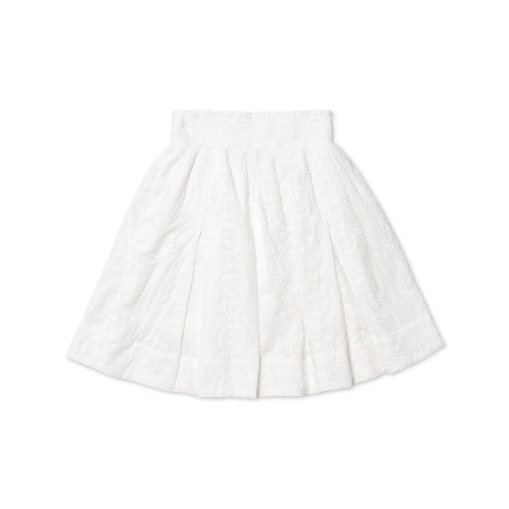 BURU White Label Smocked Waist Skirt - White Embroidery 20 BURU White Label Smocked Waist Skirt - White Embroidery