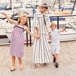 BURU White Label Sparkle Stripe Maxi Skirt - Navy & White Clothing