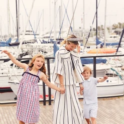 BURU White Label Sparkle Stripe Maxi Skirt - Navy & White Clothing